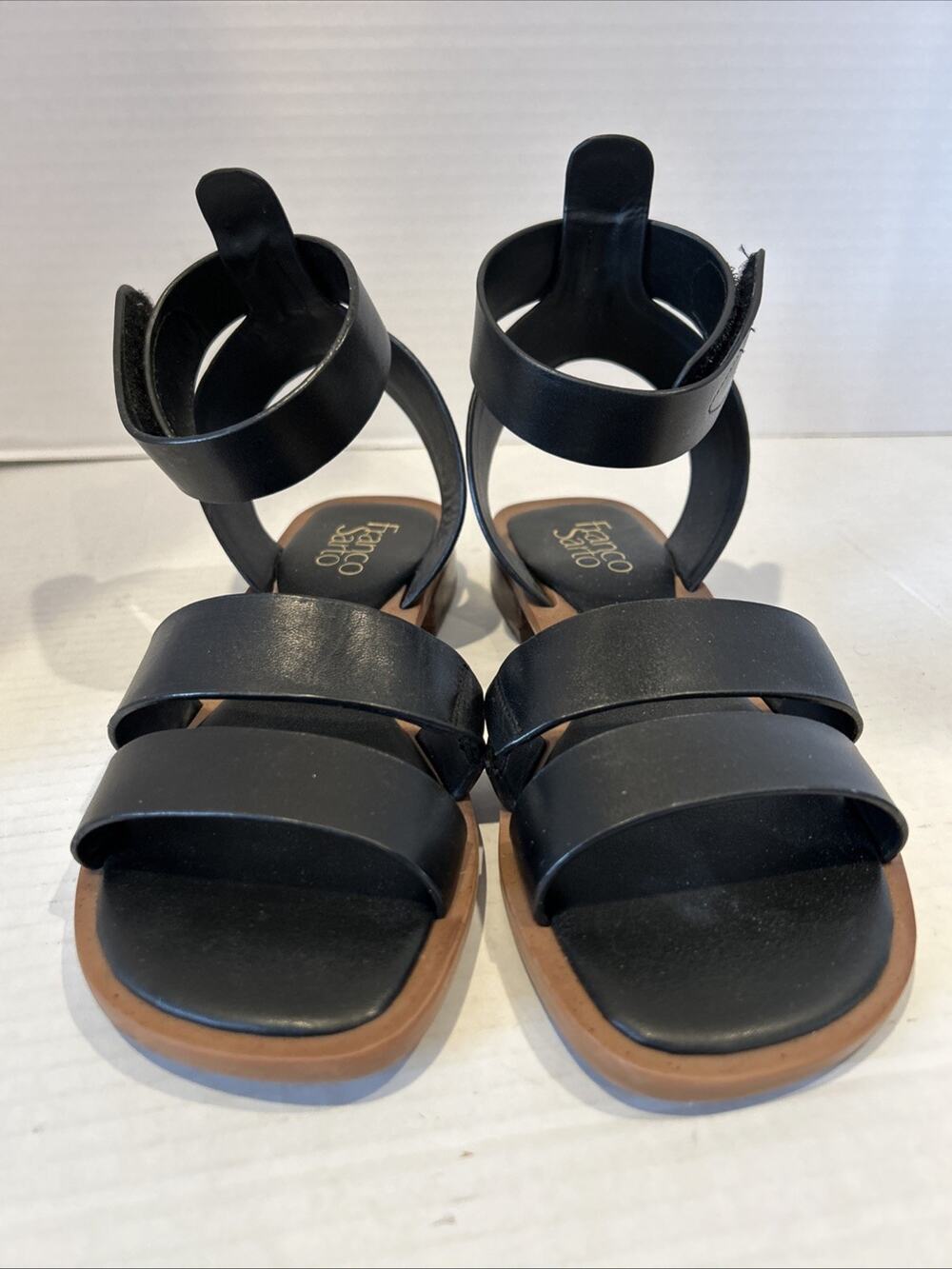 Franco Sarto Womens Palesa Black Ankle Strap Casual Sandals Size 6.5 Worn Once
